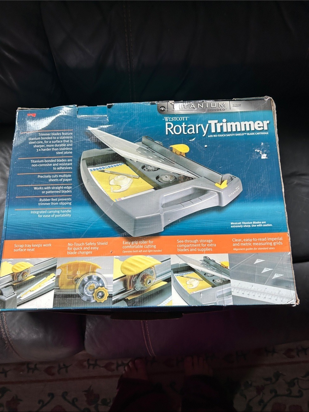 Rotary Trimmer in Gray and Yellow - Precision Paper Cutter